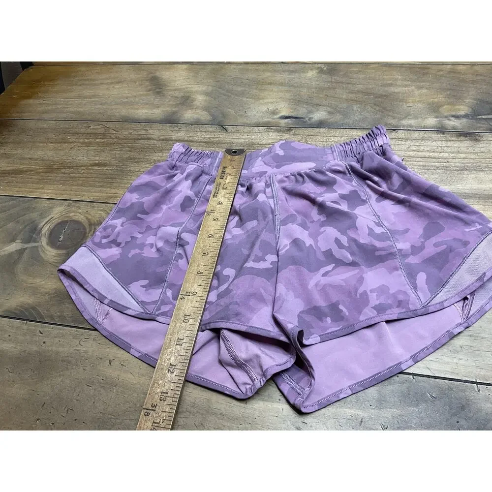 Lululemon Hotty Hot Shorts Pink Camo 4”Lined Size 4